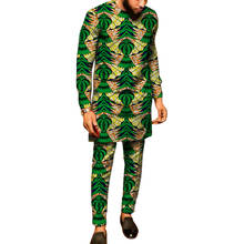African clothes men's print set shirt with trouser Ankara pant sets custom made groom suits male dashiki party outfits 2024 - buy cheap