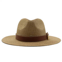 Chapéu de palha panamá de verão com aba larga para homens, chapéus de palha, chapéus de sol feminino, bonés de praia, casal, chapéus de sol 2024 - compre barato