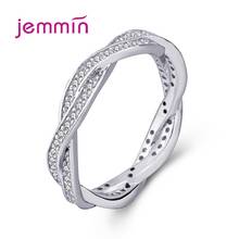 925 Sterling Silver Wedding Engagement Ring For Women Twist Wave Design Curve Band Trendy CZ Zircon Jewelry Gift 2024 - buy cheap