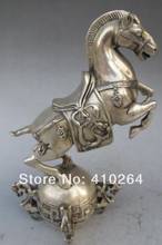 [Старое ремесло] нежная белая Посеребренная сейсмографская Бронзовая статуя лошади (A0314) 2024 - купить недорого