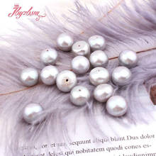 Half Drilling Gray Freshwater Pearl 3A Grade Button Beads Natural Stone Beads For Yourself DIY Earring Jewelry Fashion 5 Pair 2024 - buy cheap