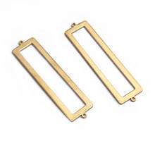 10pcs Raw Brass Rectangle Hollow Frame Connectors Charms For DIY Bracelet Necklace Jewelry Findings Making 57*14mm 2024 - buy cheap