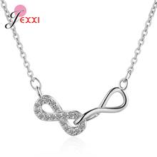 Genuine 925 Sterling Silver Charm Necklace Double 8 Shape Pendant Necklace For Women Girls Wedding Anniversary Fashion Jewelry 2024 - buy cheap