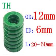 Molas de compressão espiral, 2 peças molas verdes (carga pesada), molas de estampagem em espiral, diâmetro externo de 12mm, diâmetro interno 6mm, comprimento 20-60mm 2024 - compre barato