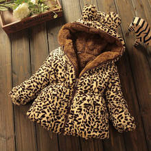 Jaqueta infantil feminina, casaco de inverno estampa de leopardo para recém-nascidos 2024 - compre barato