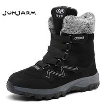 Junjarm botas masculinas para neve, cano médio, cano curto, à prova d'água, quente, masculina, inverno 2024 - compre barato