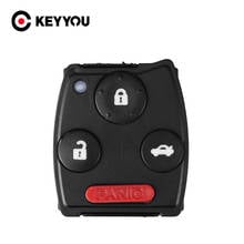 KEYYOU-50 piezas de repuesto para Honda Accord Civic CRV Pilot Fit 2/3/4, 3 + 1 botón, almohadilla de goma, mando a distancia, carcasa de llave de coche para Honda 2024 - compra barato