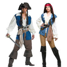 Ahoy matey uniforme pirata para homens do sexo feminino adulto halloween traje piratas cosplay roupas 2024 - compre barato