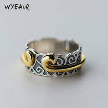 WYEAIIR Vintage Headband Shape Wild Aart Originality Personality 925 Sterling Silver Female Resizable Opening Rings 2024 - buy cheap