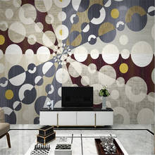 Beibehang personalizado foto papel de parede moderno geométrico ouro sala estar quarto estudo pintura 3d 2024 - compre barato