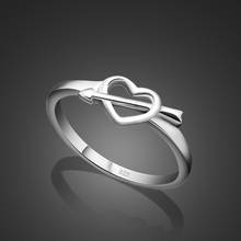 Маленькое кольцо с хвостом для девочек, 100% Стерлинговое Серебро 925 пробы, милое женское кольцо с сердечком и стрелой, детское серебряное кольцо, ювелирное изделие, подарок 2024 - купить недорого