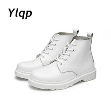 Zapatos de plataforma para mujer, botas de cuero sintético de lujo, de diseñador, de talla grande 35-44, color blanco, Invierno 2024 - compra barato