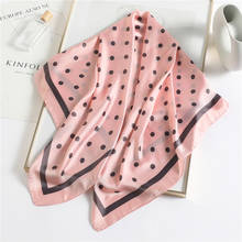 2022 Polka Dot Scarf Square Large Hijab Headband Silk Feeling Foulard Neckerchief Women Bandana Shawl Wraps Spring Neck Scarves 2024 - buy cheap