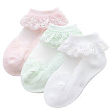 Calcetines invisibles de encaje para niñas, medias de algodón con cristales ultrafinos, náuticos, de 0 a 2 años, 3 par/lote 2024 - compra barato