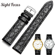 13mm 18mm 20mm Black Stitched Thin Watchbands for Longines L4.760.4 L2 Watch Band Man Genuine Leather Watch Strap Women Bracelet 2024 - buy cheap