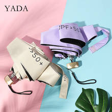 YADA-paraguas de lujo UPF50 + 6K para mujer, sombrilla pequeña plegable con luz de bolsillo para lluvia, UV, mango plano, YS200091, 2021 2024 - compra barato