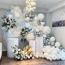 147Pcs White Chrome Metallic Silver Balloon Garland Arch Kit For Birthday Wedding Party Decoration Balloons Bride Baby Shower 2024 - buy cheap