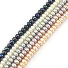 Free Shipping Wholesale Jewelry Making Beads 7-8mm Rondelle Button Freshwater Pearl Spacer Beads Strand 14" 2024 - buy cheap