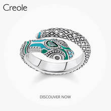 The Opened Ring Blue Snake,2020 Spring 925 Sterling Silver Fashion Jewelry Bohemia Gift For Women 2024 - buy cheap