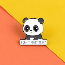 Panda Enamel Pin Cartoon Sleepy Panda Brooch For Women Underage Animal Lapel Pin Shirt bag Badges Lovely Jewelry Gifts 2024 - buy cheap