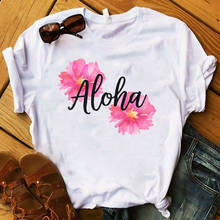 Camiseta feminina estampa floral, camiseta feminina estampa floral aloha 2024 - compre barato