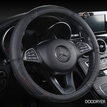 Doogreyer-Protector de cuero y fibra de carbono para volante de coche, protector para volante de coche MG ZS EV HS Extenger V80 3 5 6 7 2024 - compra barato