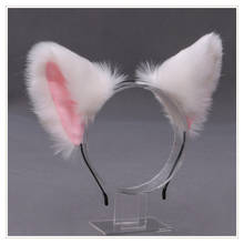 Diadema con orejas de gato para Cosplay, diadema de felpa para fiesta de baile de Anime, diadema con orejas de zorro, banda para el pelo, accesorios para Halloween 2024 - compra barato