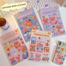 Korean Ins Cartoon Bear Cute Stickers Labels Sealing Paster Mobile Phone Laptop Cup Diy Creative Decorative Sticker Stationery 2024 - buy cheap