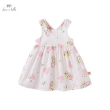 DB16838-vestido con estampado floral para niña, vestido de fiesta de moda para niño, ropa infantil de lolita 2024 - compra barato