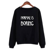 Harajuku Casual Female Tracksuit Sudaderas Mujer NORMAL IS BORING Funny Letters Sweatshirt Women O-neck Hoodies 2024 - buy cheap