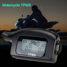 Motor Tire Pressure Monitoring Security Alarm System Tyre Temperature LCD Display Motorcycle TPMS With 2 External Sensors 2024 - buy cheap