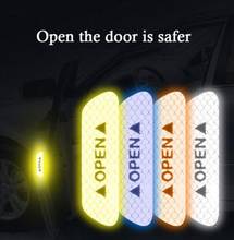 4pcs Car Sticker Door Safety Warning Reflective Stickers Auto Open Reflective Strip Waterproof Long-distance Warning Luminous 2024 - buy cheap