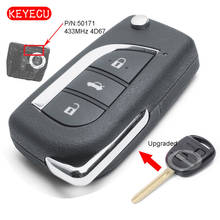 Keyecu Upgraded Flip Remote Key Fob 433MHz 4D67 Chip for Toyota Prado 120 RAV4 Kluger FCC ID: 50171 2024 - buy cheap