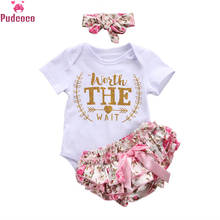 3pcs Newborn girl baby clothing baby outfits short sleeve Romper Pants+ Headband Outfit Set Floral Coming Home Outfit Set 0-24M 2024 - buy cheap