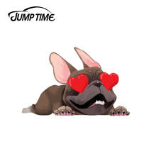 JumpTime 13cm x 8.3cm French Bulldog Love 3D Car Sticker Window Bumper Dog Decal Motorcycle Funny Car Styling 2024 - buy cheap