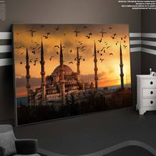 Muslim Mosque Sunset View Canvas Paintings on The Wall Art Posters Islamic Art Realistic Landscape Decorative Pictures Cuadros 2024 - buy cheap