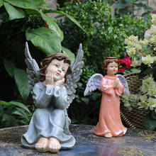 Pink Spread Wing Angel Top Angel Garden Decoration Outdoor Character Landscape Vintage Resin Gardening Decor Fairy Accessories 2024 - buy cheap