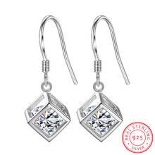 925 Sterling Silver Earrings Shiny AAA Zirconia Drop Earrings For Elegant Women Valentine's Day present Wholesale 2024 - buy cheap