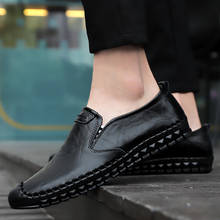 Classic Leather Men's Loafers Luxury Men Casual Shoes handmade Moccasins Breathable Slip on black Driving Shoes Plus Size 38-48 2024 - buy cheap