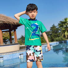 Kids Boy Swimsuit Two Piece Short Long Sleeve Rash Guard Swimwear(2-12 Years) Beach Shirt & Trunks Swimsuit Sun UV Protection 2024 - buy cheap