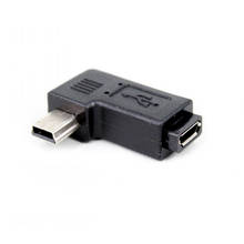 1 шт. 90 градусов правый левый угол мини USB тип A штекер микро USB Женский адаптер оптовая продажа 2024 - купить недорого