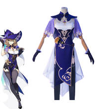 Game Genshin Impact Lisa Witch of Purple Rose Cosplay Costume The Librarian Sexy Dress Set 2024 - buy cheap