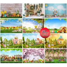 Neoback-cerca de parede de madeira azul, para crianças, fundo fotográfico, flor em vaso, primavera, páscoa, grama verde, jardim, bebê 2024 - compre barato