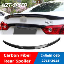 Spoiler traseiro estilo q50 j de fibra de carbono para asa traseira do porta-malas para infiniti q50 q50s 2014-2019 2024 - compre barato
