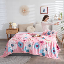 Lençol de flanela coral, cobertor para cama com estampa de coração e flores rosa 180x200cm para outono e inverno 2024 - compre barato