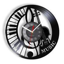 Piano Violin Exclusive Wall Clock Musical Instrucment Wall Art Home Decor Pianist Cellist Vintage Retro Musicians Inspired Gift 2024 - buy cheap