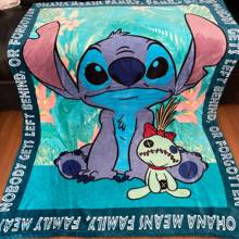 Manta nórdica de franela con estampado de dibujos animados para niños y bebés, edredón con estampado de Disney Stitch, Toalla de baño súper suave 2024 - compra barato