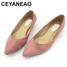CEYANEAO  Sexy  Pointed  Toe Women's Low Heels Pumps Flock Plain Slip On Spike Heel Pumps shoes for Woman Ladies Single Shoes 2024 - buy cheap