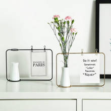 Linha de ferro criativo vaso de flor planta suporte cartão clipe titular decoração para casa 2024 - compre barato