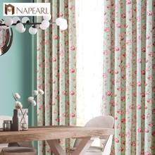 NAPEARL 1 Piece Short window curtains for bedroom treatment drapery floral design rustic blackout tulle curtains girl's bedroom 2024 - buy cheap